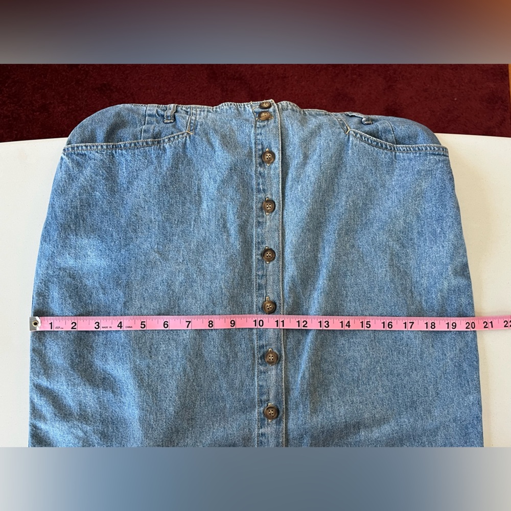 Gloria Vanderbilt Denim Button-Down Long Pencil Skirt - Picture 4 of 13